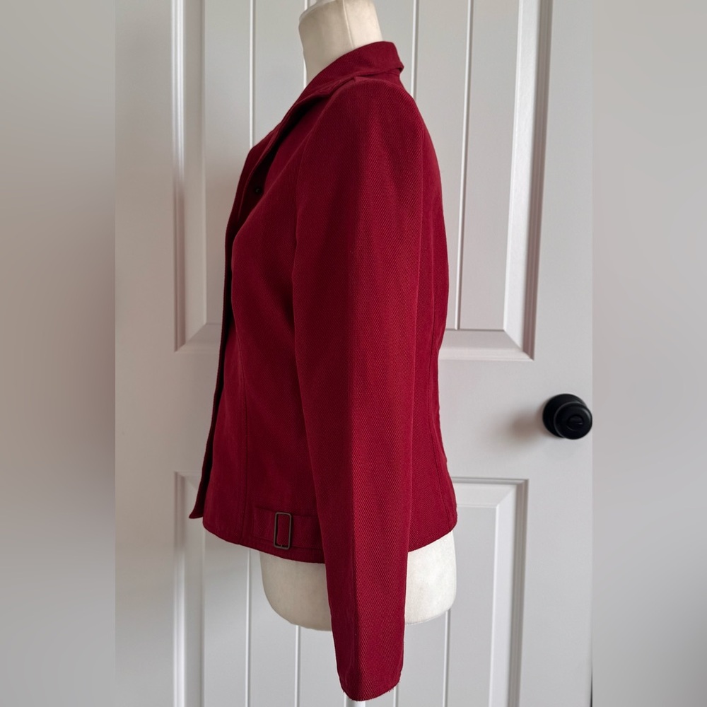 Requirements Size Small Dark Red Button-Front Unlined Jacket - Picture 6 of 10